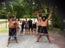 Waitangi Treaty Grounds: Great Maori performers, had just started to smile :) 